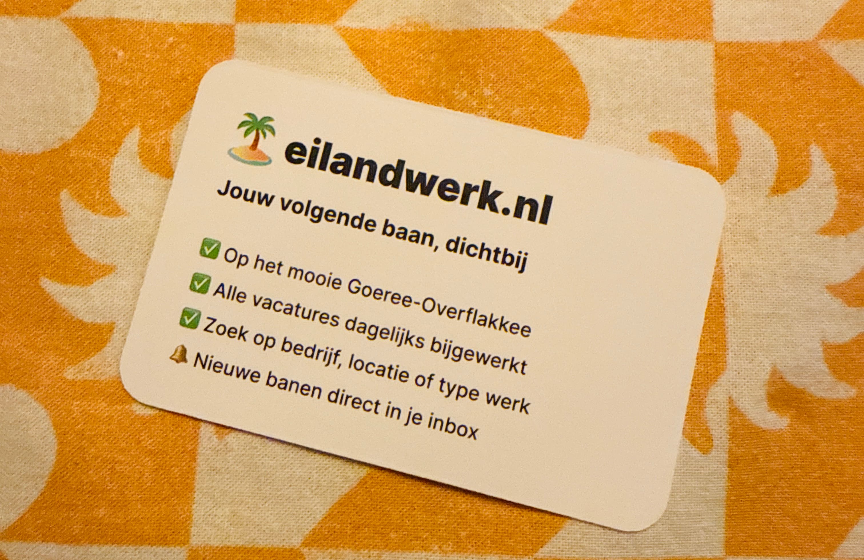 eilandwerk.nl visitekaartje voor deur-tot-deur marketing